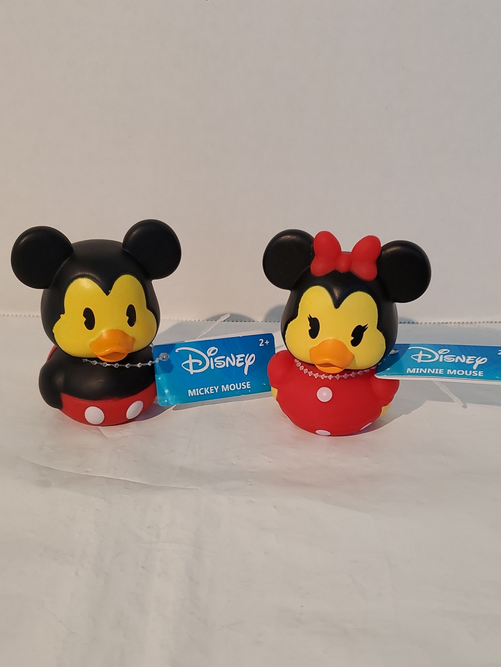 Disney Mickey & Minnie Duck Bath Toy Duo - Black, Red, Yellow
